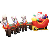 Inflable Navidad Trineo Santa Claus Renos Papa Noel Regalo J