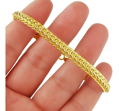 Pulseira Lacraia 6,5mm Grumet Em Ouro 18k Feminina