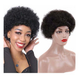 Peruca De Cabelo Humano Tipo Curto Peruca Afro Black Curl