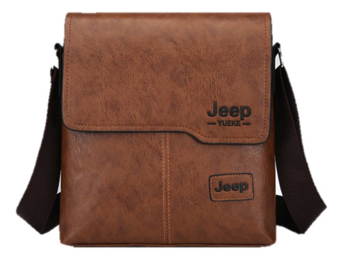 Bolsa Executiva Masculina Jeep Crossbody Transversal Colo Acambamento Dos Ferragens Níquel Cor Marrom Cor Da Correia De Ombro Preto Desenho Do Tecido Liso