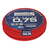 Cable Unipolar 0,75mm2 Pvc Rojo Argenplas Unip 0,75