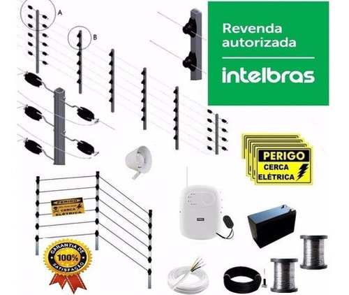 Kit Cerca Elétrica Intelbras 30 Metros Big Haste Inox 0,60mm