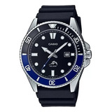 Reloj Casio Marlin Mdv 106 Duro Azul/ Negro 100% Original Color Del Bisel Azul