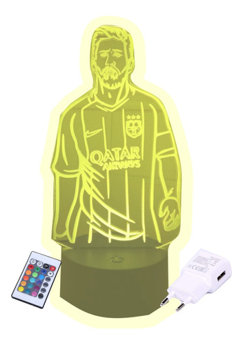 Lampara Led 3d Ilusion Messi Argentina Campeon Cami Cargador