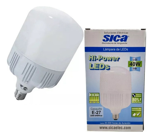 Sica Lampara High Power Galponera Led 40w Luz Dia E40 