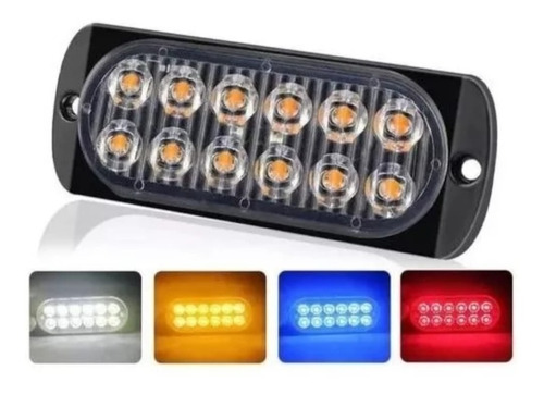 Lampara Luz Led 12 Smd Ambar Flash Baliza Emergencia 12v 24v