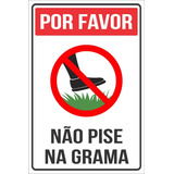 Placa Sinalização Aviso - Não Pise Na Grama 20x30