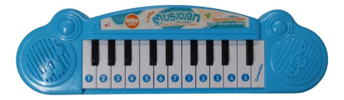 Piano Musical Infantil Con Melodias A Pila En Caja Color Celeste