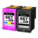 Cartuchos De Tinta Remanufacturados Valuetoner Para Hp 667xl