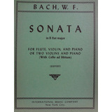 Partitura Flauta Violino Piano Sonata In B Flat Bach W. F.