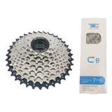 Cassete K7 Bike 8v Cassete 11-36d Com Corrente 8v Tec