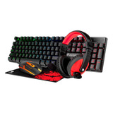 Combo Gamer Eg51 (tecl + Fone + Mouse + Mouse Pad ) Evolut