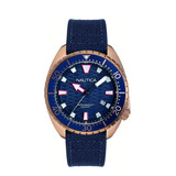 Reloj Nautica Hombre Naphas903 Hammock Dorado Y Cuero Wr100m