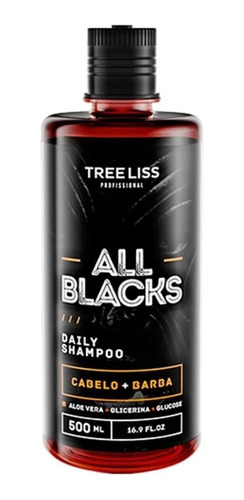 Shampoo Daily All Blacks Tree Liss Cabelo E Barba 500ml