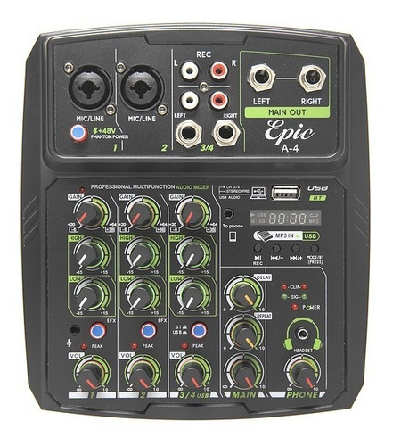 Mini Mixer 4 Canales Mini Mixing Console Epic A4