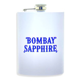 Petaca Blanca De Acero Inoxidable Bombay Sapphire 8oz 236ml