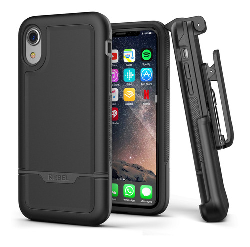 Funda Protector Para iPhone XR Case Con Clip Uso Rudo