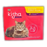 10 Pouch Kisha Alimento Para Gato Sabor Pavo 85 G