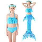 Traje De Baño Niñas Bikini Niños Colas De Sirena Traje De Ba