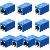 10 Piezas Acoplador Rj45, Adaptador De Extensión Ethernet Co