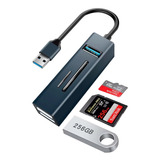 Hub Adaptador Usb Slim Company Lector Multipuerto Usb 3.0 Memoria Sd 5gbps Laptop Color Gris Oscuro