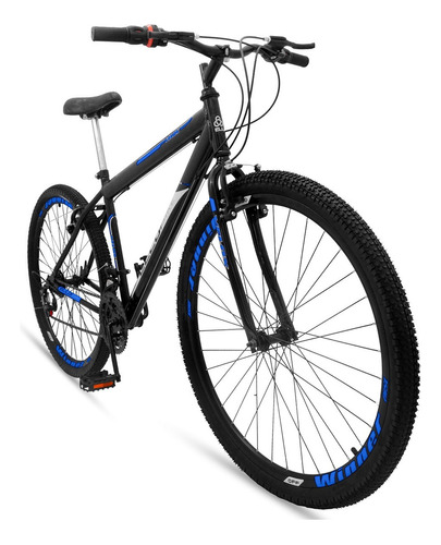 Mountain Bike Ello Bike Velox Aro 26 21v Freios V-brakes Câmbios Ltx Cor Preto/azul Com Descanso Lateral