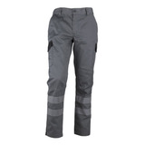 Pantalon Cargo Gabardina Gris Negro Bicolor C/cinta Segman