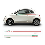 Par Adesivo Faixa Lateral Fiat 500 Italia Sport