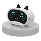 Bocina Linda Bluetooth Con Reloj Despertador Forma De Gato