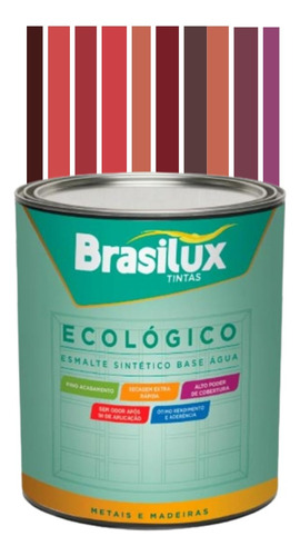 Esmalte Base Água Vermelho Marsala 800ml Brasilux 