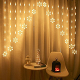 Cortinas Serie Luces Navidad Copo De Nieve Usb 8 Modos Led