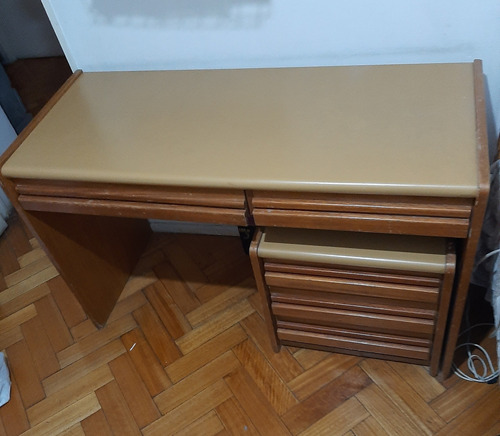 Escritorio Madera Y Formica,cajonera Independiente C Cajones