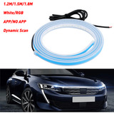 White Start Scan Dynamic Led Drl Hood Light Strip Daytim Aab