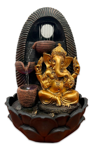 Fuente De Agua Ganesh Oro 40cm Decoracion Feng Shui 