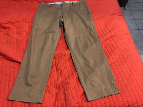 Pantalón Vestir Hombre Gabardin Camel Burgués T 44 Leer Atte