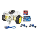 Kit Chasis Robot Circular 4 Ruedas V3 Compatible Con Arduino