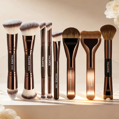 Set 8pzs Brochas De Maquillaje Profesionales Alta Calidad, Brochas Maquillaje,Brochas para Base, Contorno, Ojos y Polvos, Kit Completo para Maquillaje Diario y Profesional Color Marrón | MercadoLibre