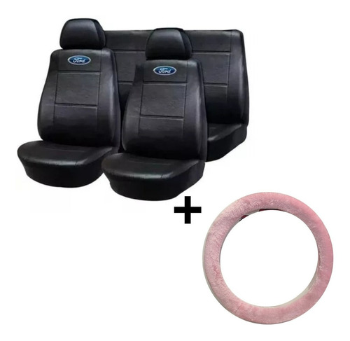 Oferta! Funda Asiento Para Ford Ka Y Cubrevolante De Peluche