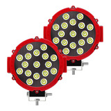 Juego X2 Faro Aux Proyector 51w Redondo 17 Led 4x4 Premium