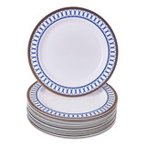 Elegantes Platos De Plastico Azules Para Fiestas, 20 Platos 