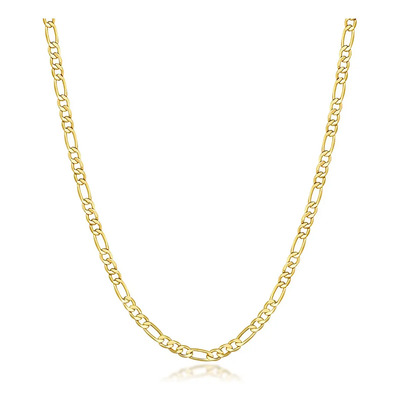 Cadena De Oro 14k 3mm Figaro Italiano Italy 61cm Mujer Niña | Envío gratis