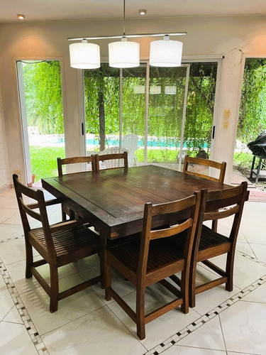 Juego Mesa Comedor Con 6 Sillas Estilo Antiguo