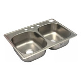 Tarja De 84x56 Empotrar Doble Tina Calibre 22 Acero Inox