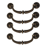 4 Pomos De Puerta Vintage De Metal Bronce Para Muebles