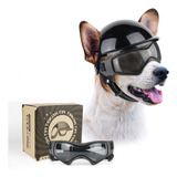 Casco Con Lentes Para Perro Pequeño A Mediano Para Moto