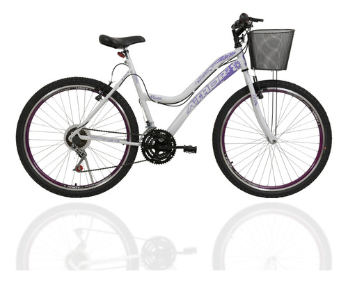 Bicicleta Feminina Aro 26 Athor Musa 18v C/ Cestão Mtb