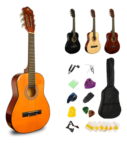 Besyou La Guitarra Acústica Para Niños Incluye Soporte, B. Color Naranja