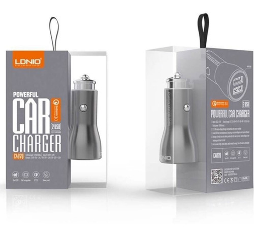 Cargador Carro Original Carga Rapida 2 Usb + Cable 1 Metro