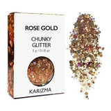 Rosa De Oro Chunky Glitter ¿ Maquillaje Cosmético Brillo Kar