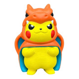 Pikachu Disfrazado De Charizard 3d 20cm